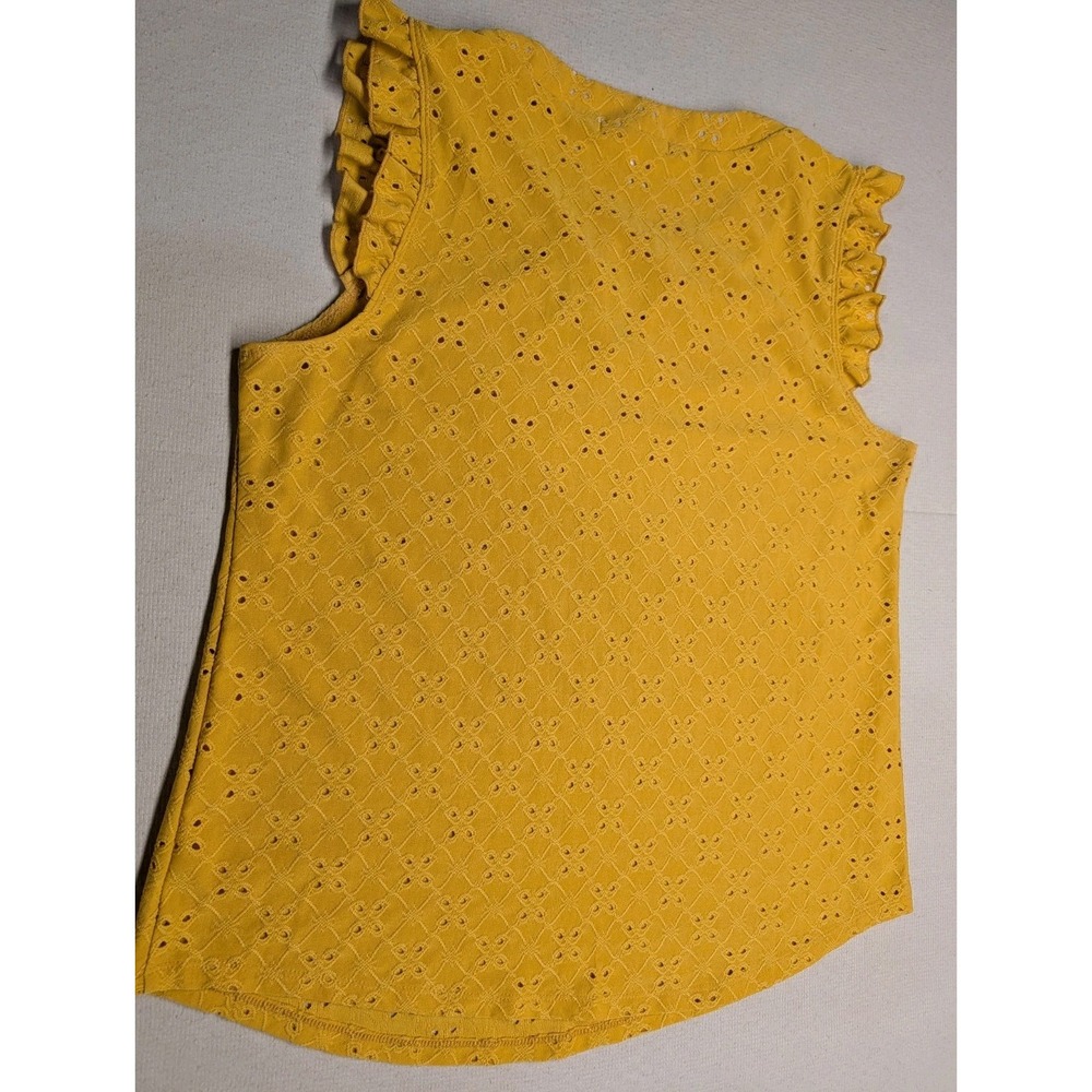 Perseption Concepts Women Tank Size M Mustard 100% Polyester Sleeveless Peekaboo - Picture 2 of 7